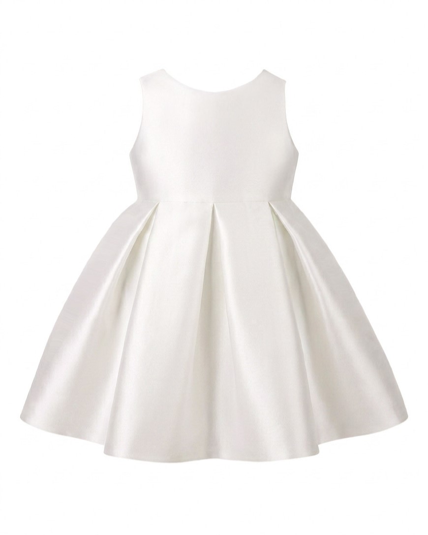 White Box-pleated Bow dress【サイズ１号/70~85/1~2歳用】