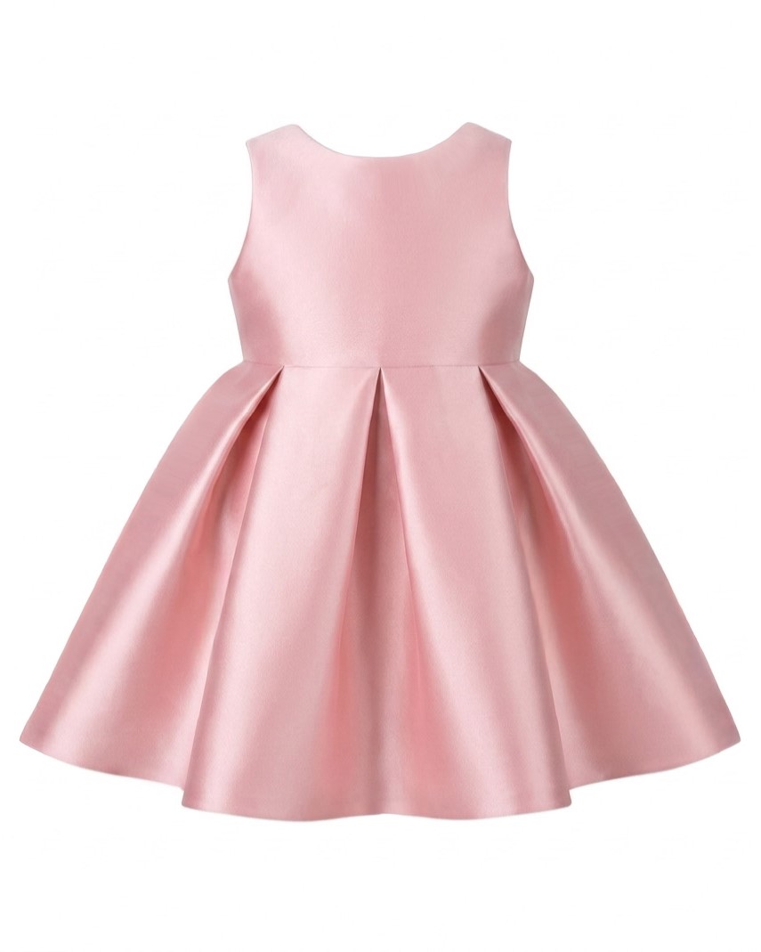Pink Box-pleated Bow dress【サイズ１号/70~85/1~2歳用】