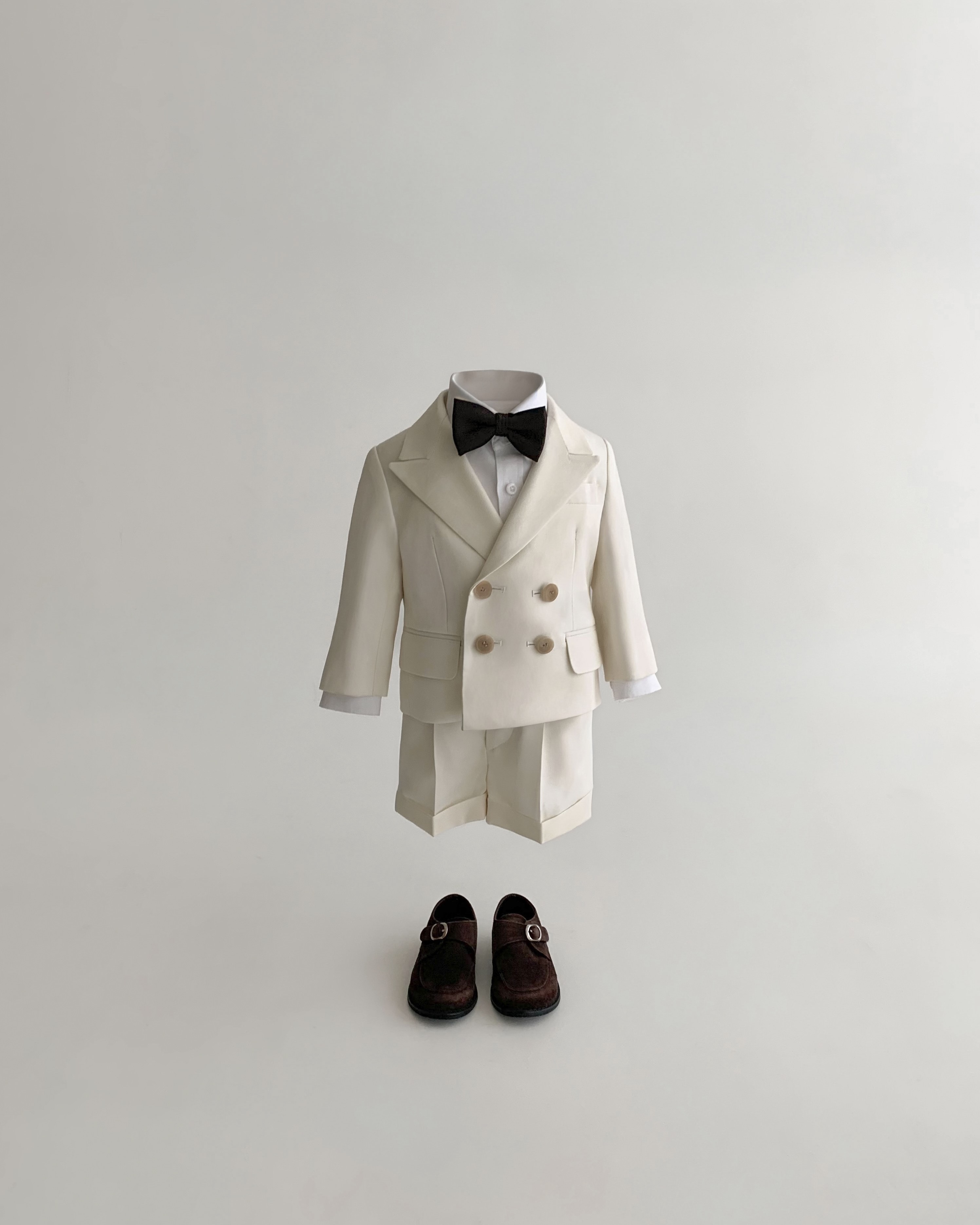CREAM WHITE DOUBLE SUIT【サイズ80/1~2歳用】